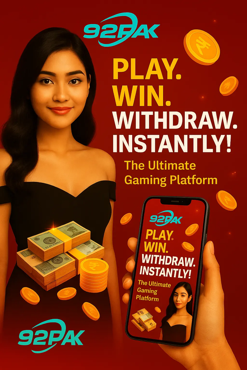 92 PKR Gaming App Interface